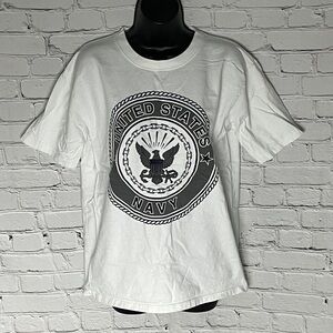 Soffe White Navy Emblem T-Shirt